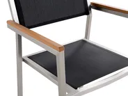 Gartenmöbel Set 6-Sitzer GROSSETO Dreifachplatte Granit geflammt Schwarz_463077