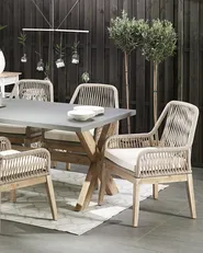 Set mit 2 Stühlen und Sitzkissen OLBIA Cremeweiß_771398