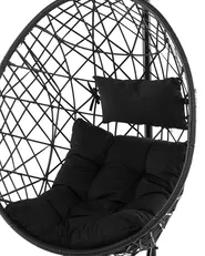 Hängesessel mit Gestell ALATRI Polyrattan Schwarz_791337
