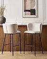 Set mit 2 Barstühlen MINA Cremeweiß
