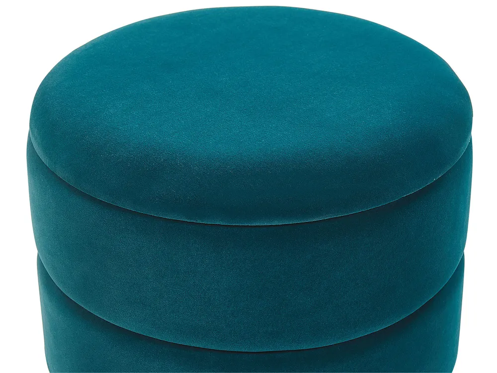 Pouf mit Stauraum ELGIN Samtstoff Blaugrün_772397