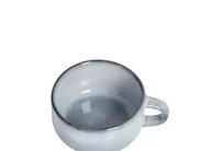 Set of 4 Cups with Saucers JUNIPER Stoneware Light Blue_957327