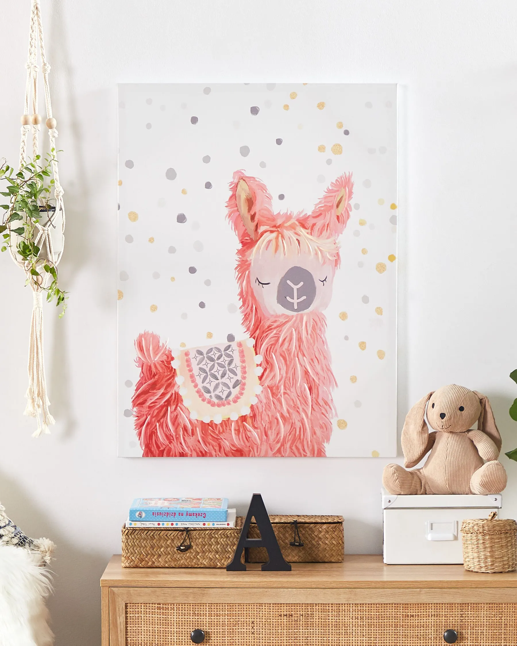 Canvas AFASSA 60 x 80 cm Animal Motif Pink_819665
