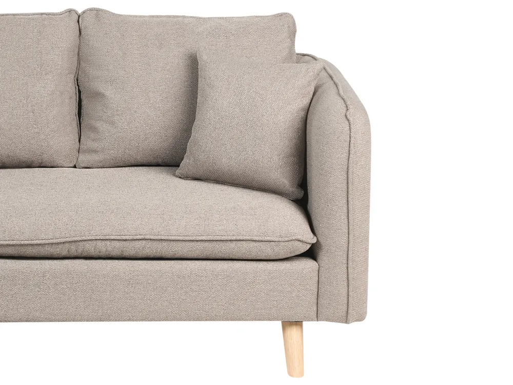 Sofa 3-Sitzer DALVIK mit Ottomane Stoff Hellbraun_981875