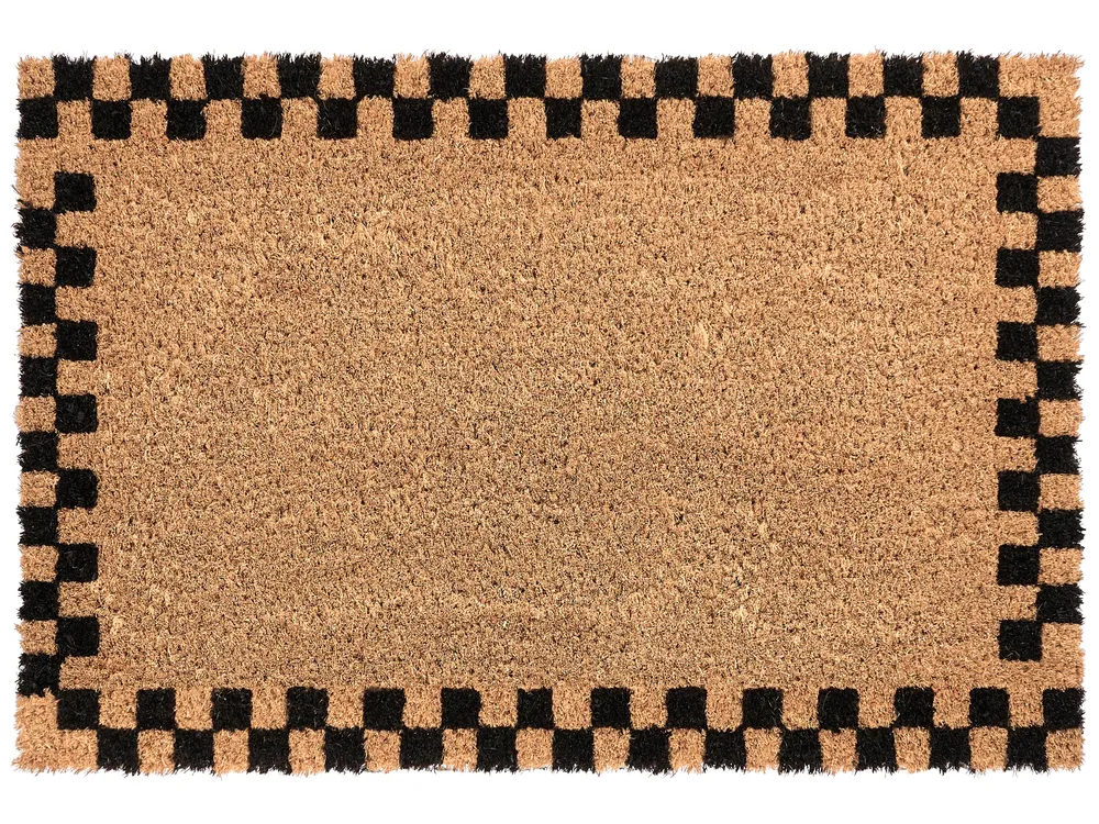 Fußmatte SAGADA Beige / Schwarz 40 x 60 cm Kokosfasern