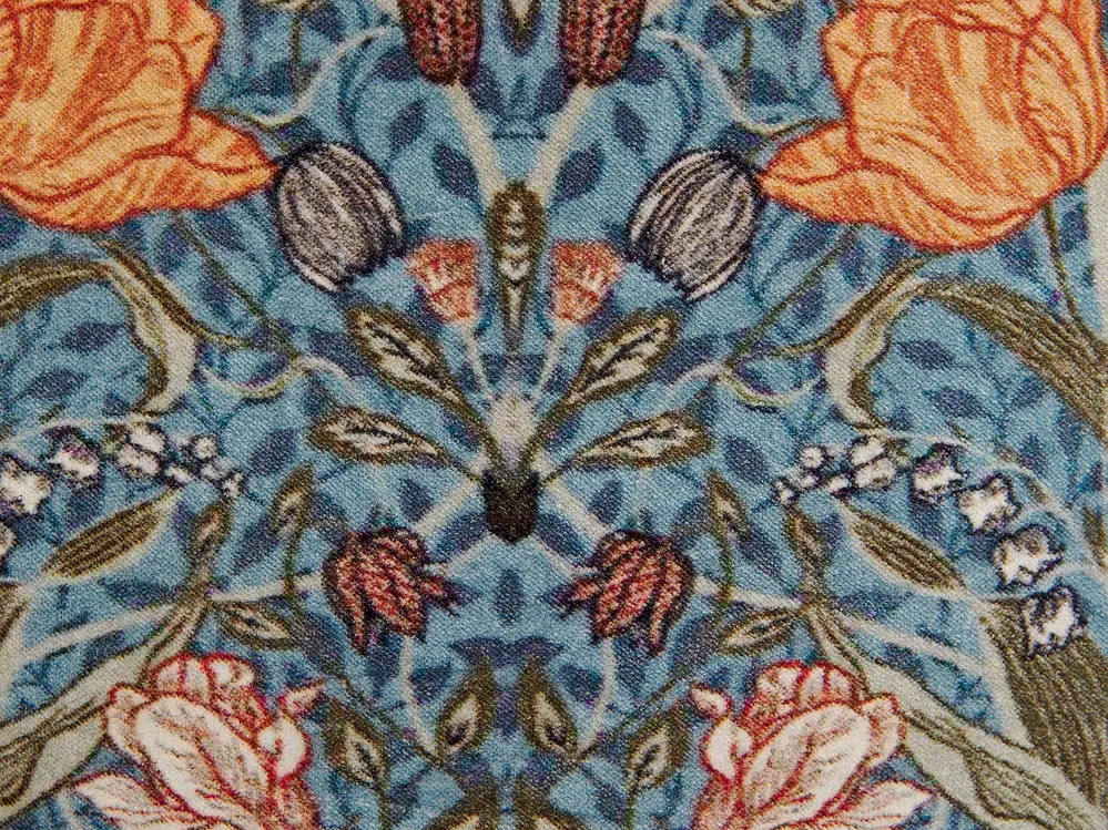 Dekokissen 2er Set MITELLA 45 x 45 cm Samtstoff Blau Blumenmuster_838744
