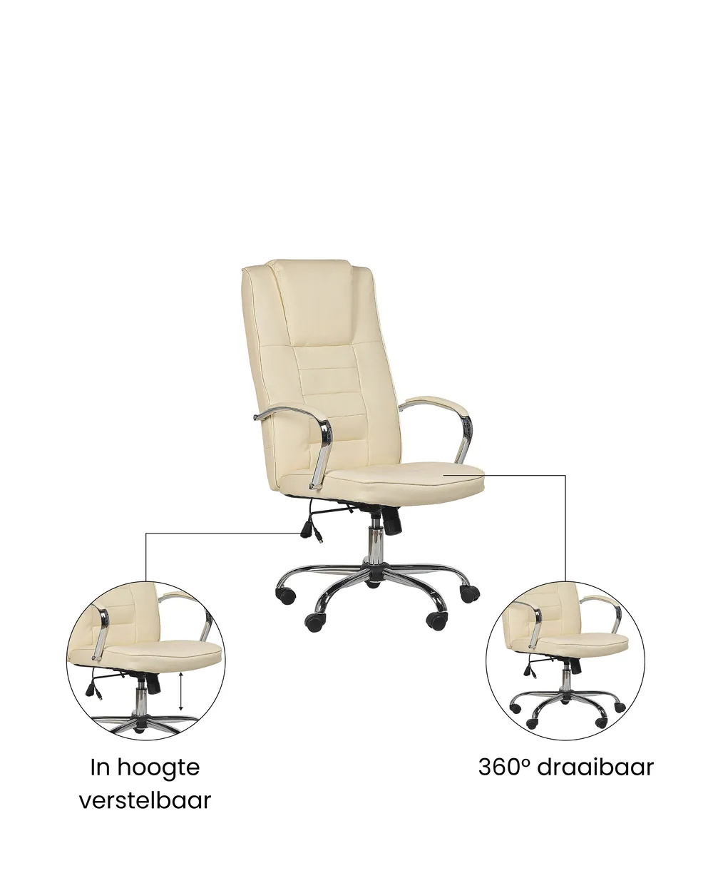Massagestoel met verwarming GRANDEUR Kunstleer Beige_1071334