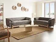 Sofa Set 5-Sitzer ALNOR Chenillegewebe Braun_1184130