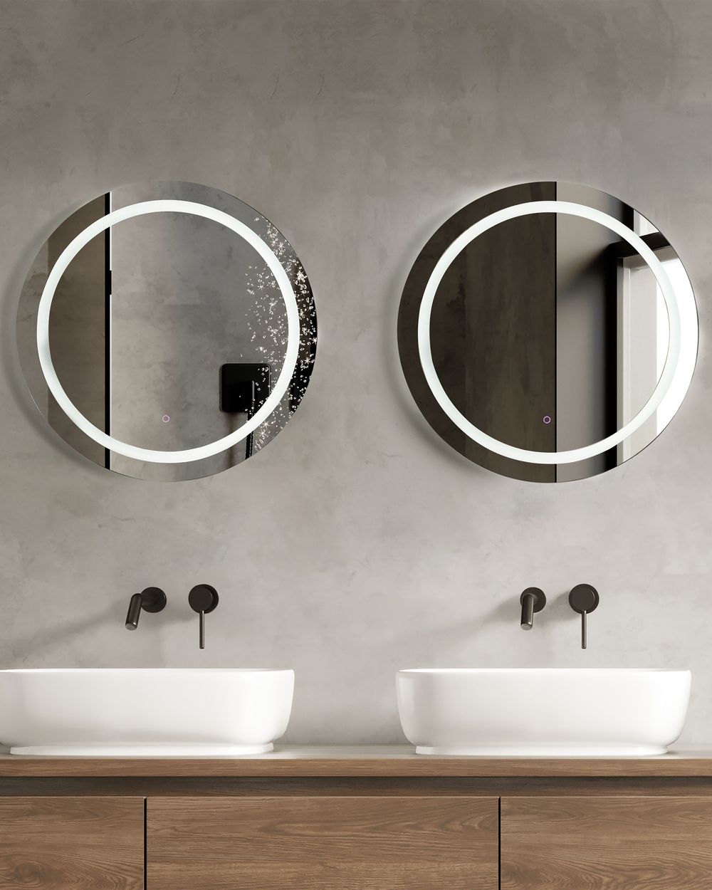 Kopalniško ogledalo LED COURSEULLES 79 cm 79 cm Silver