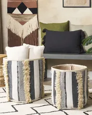 Set of 2 Baskets KOTKAI Cotton Grey_1079546