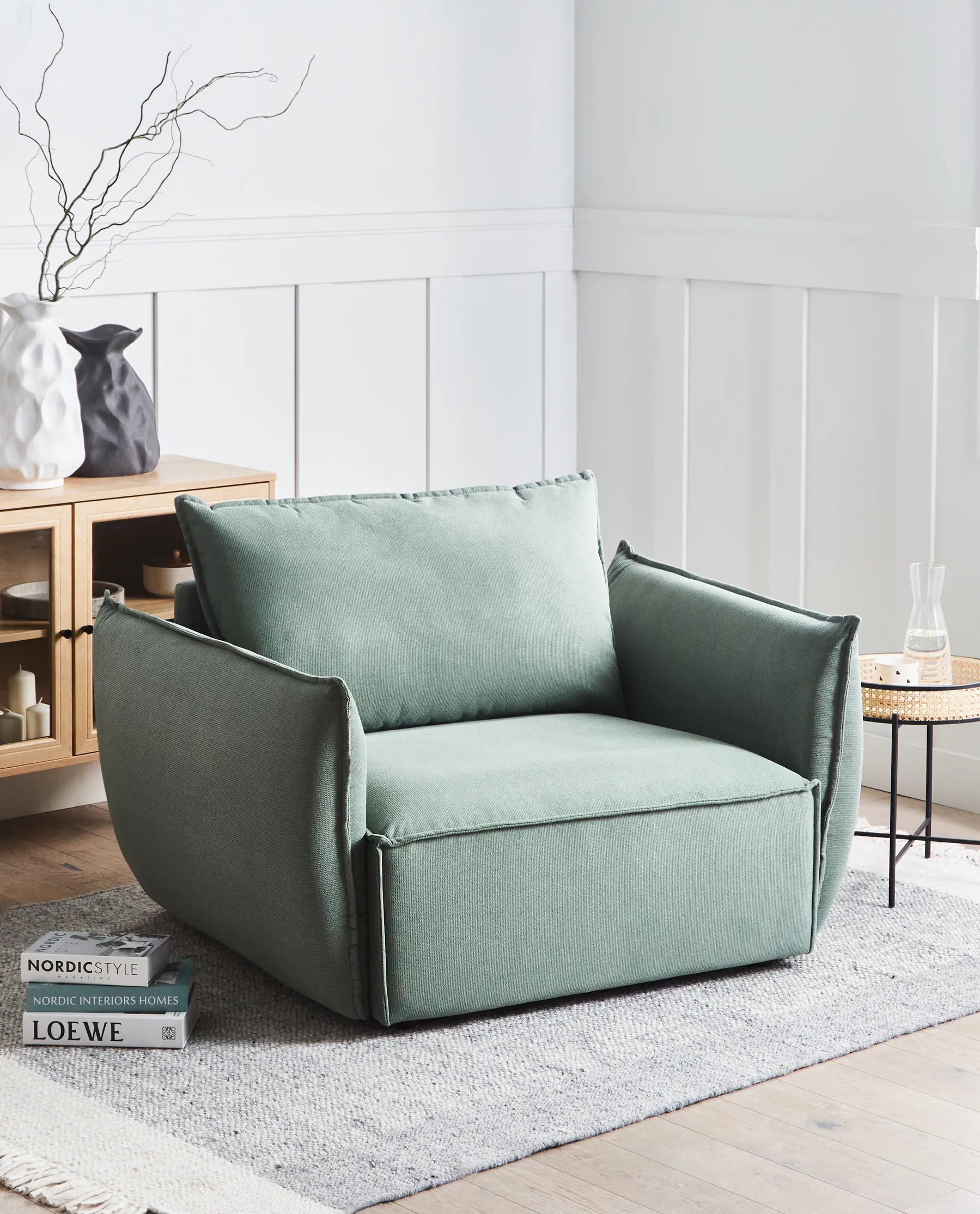 Armchair KUNES Fabric Light Green_964968