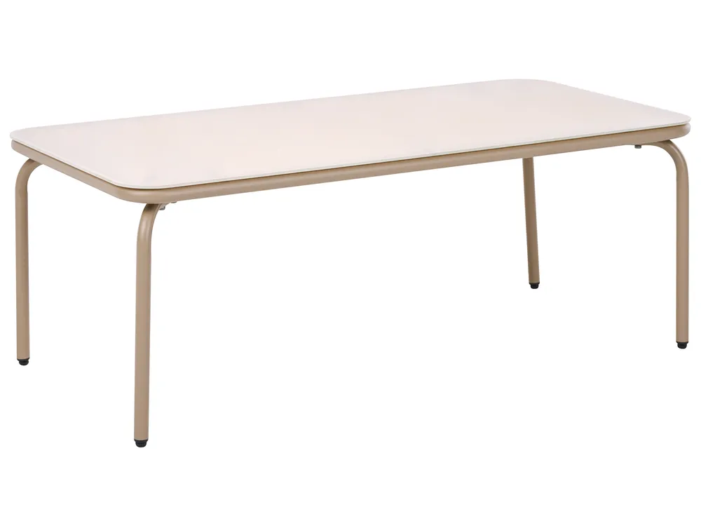Lounge Set mit Tisch 4-Sitzer NESSO Metall Hellbeige_1082963