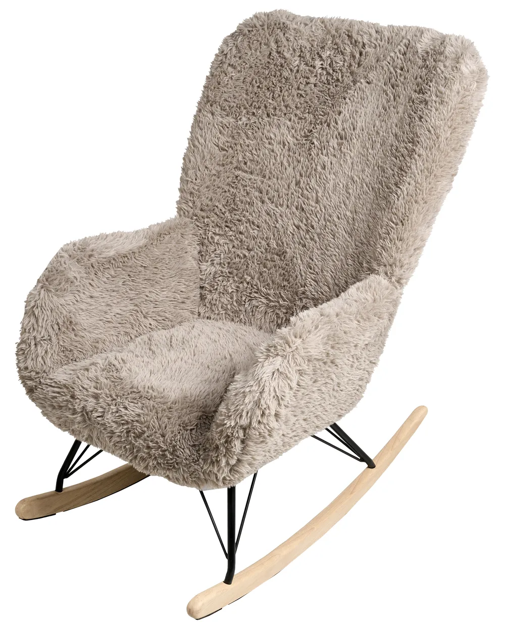 Rocking Chair AKRA Faux Fur Taupe_1033123