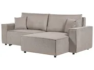 Sofa Bed 3 Seater KARILA with Storage Fabric Taupe Left Hand_886022