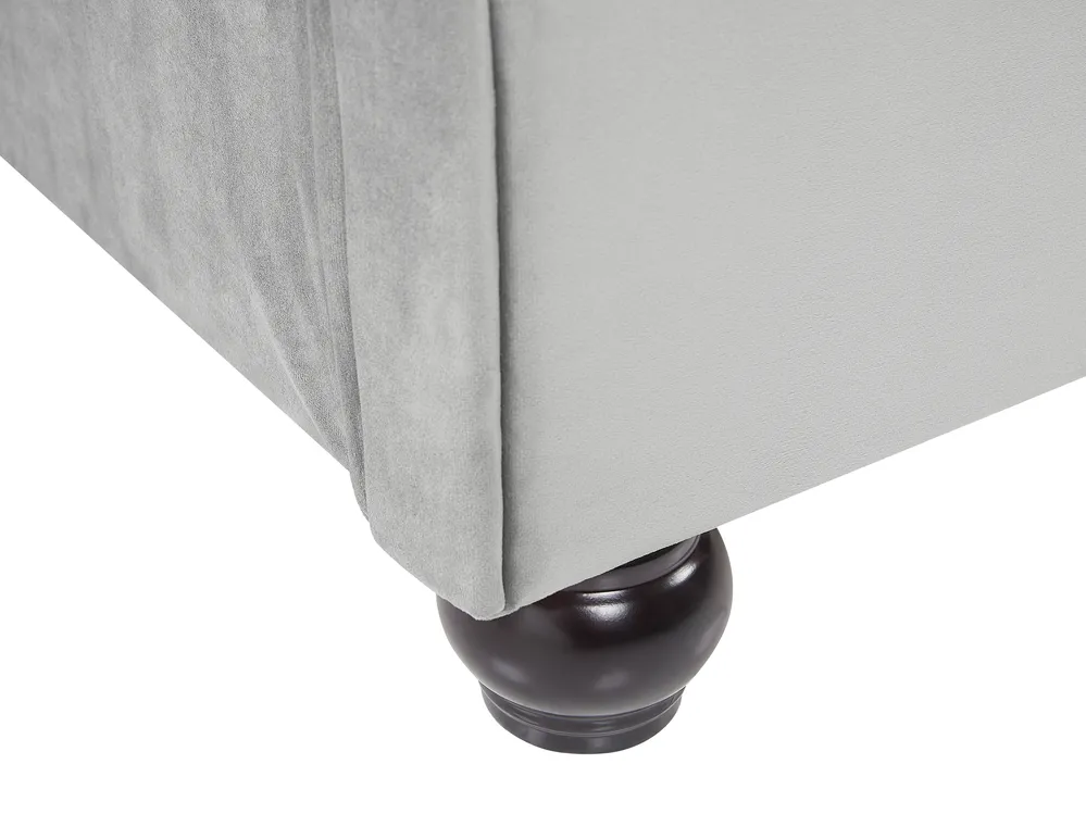 Bed Velvet AVALLON 140 x 200 cm (EU Double) Grey_743654