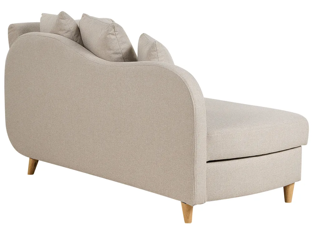 Right-Hand Chaise Longue MERI with Storage Faux Linen Beige_881283