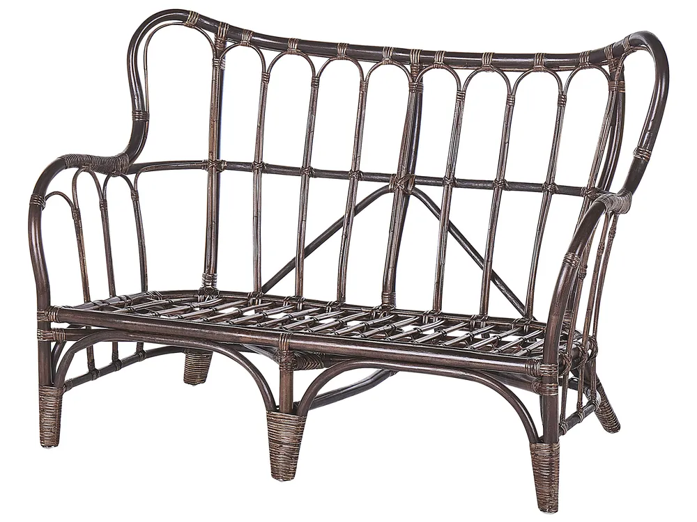 Garden Lounge Set with Table 4 Seater BRINDISI Rattan Dark Brown_821612