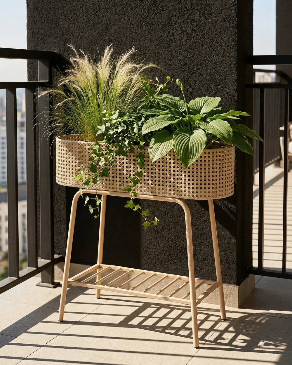 Pflanzenständer LINNAEA 60 cm Metall Beige