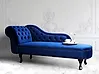 Linksseitige Chaiselongue NIMES Samtstoff Marineblau