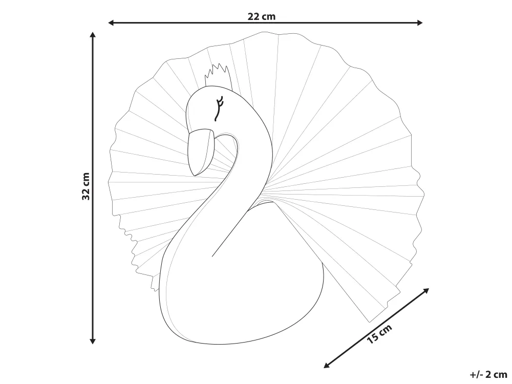 Kids Wall Decor Swan ODETTA 32 cm Cotton White_848349