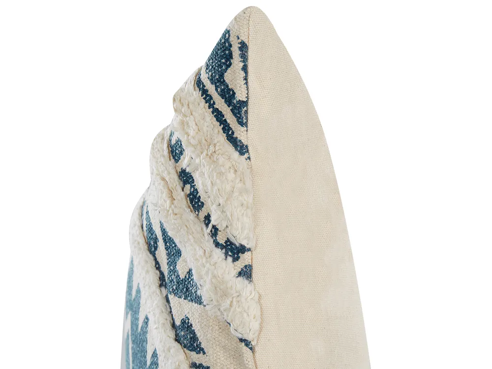 Dekokissen 2er Set SAFI 50 x 50 cm Baumwolle Blau Geometrisches Muster_831156