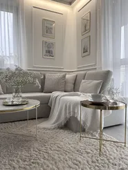 Coffee Table QUINCY Tempered Glass Marble/ Gold_851712