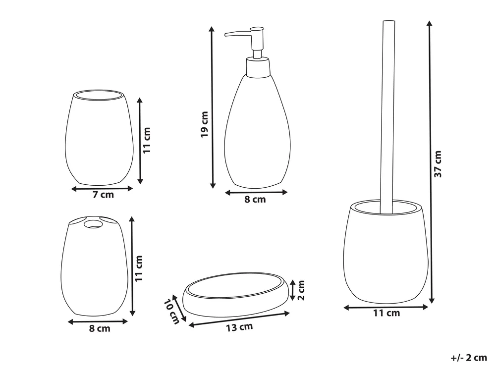 Set de 5 accessoires de salle de bain YARAPA Bleu foncé_996867