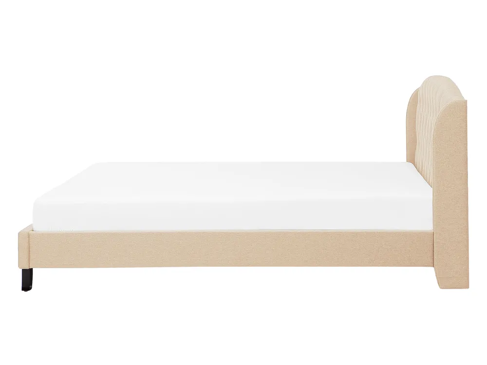 Bett mit Lattenrost Stoff BORDEAUX 140 x 200 cm Beige_712155