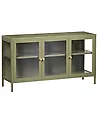 Sideboard mit Glastüren NEWPORT 115 cm Metall Grün