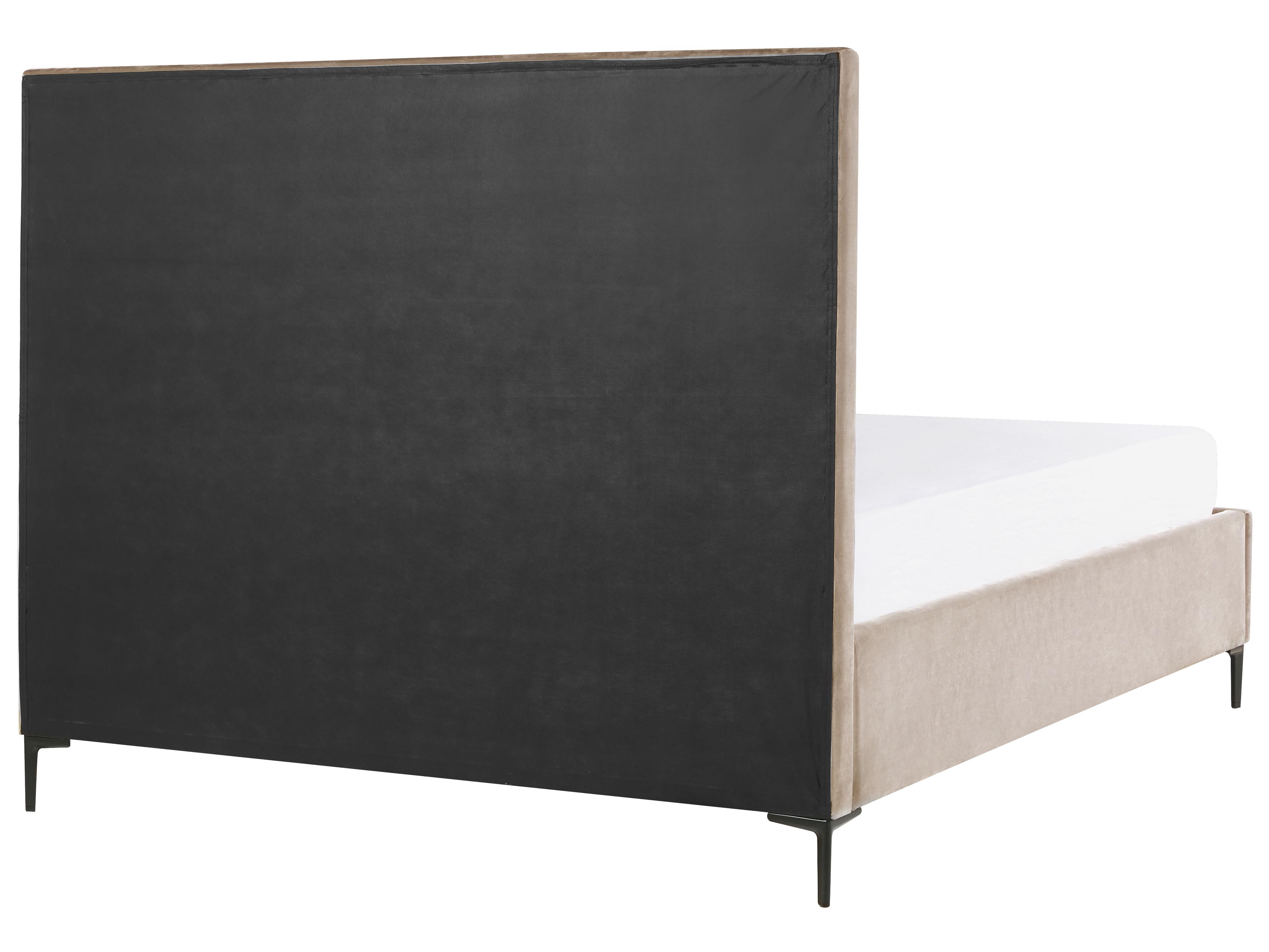 Spalni komplet SEZANNE Žamet Siva bež barva 160 x 200 cm_916884