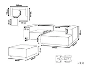 Modul Ecksofa 2-Sitzer ARDAL mit Ottomane Cord Cremeweiß linksseitig_1008072