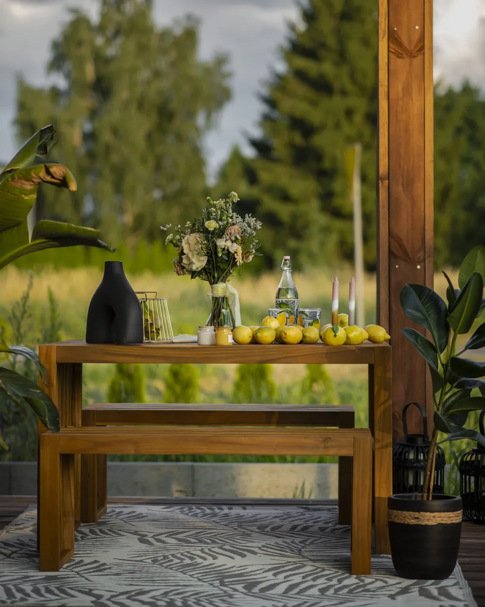 Gartentisch BELLANO 70 cm 120 cm Akazienholz Braun_933171