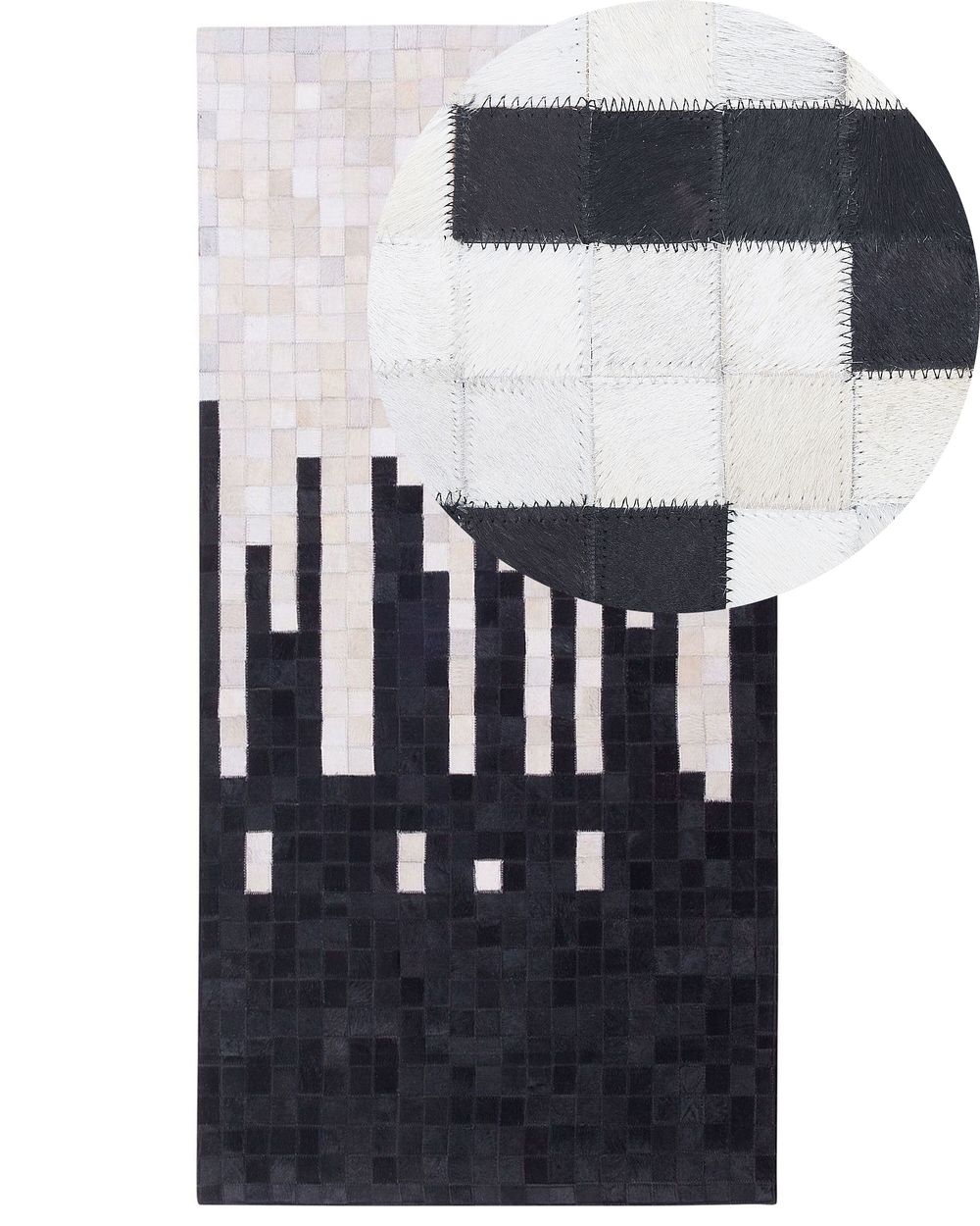 Vloerkleed BOLU Zwart 80 x 150 cm Leer
