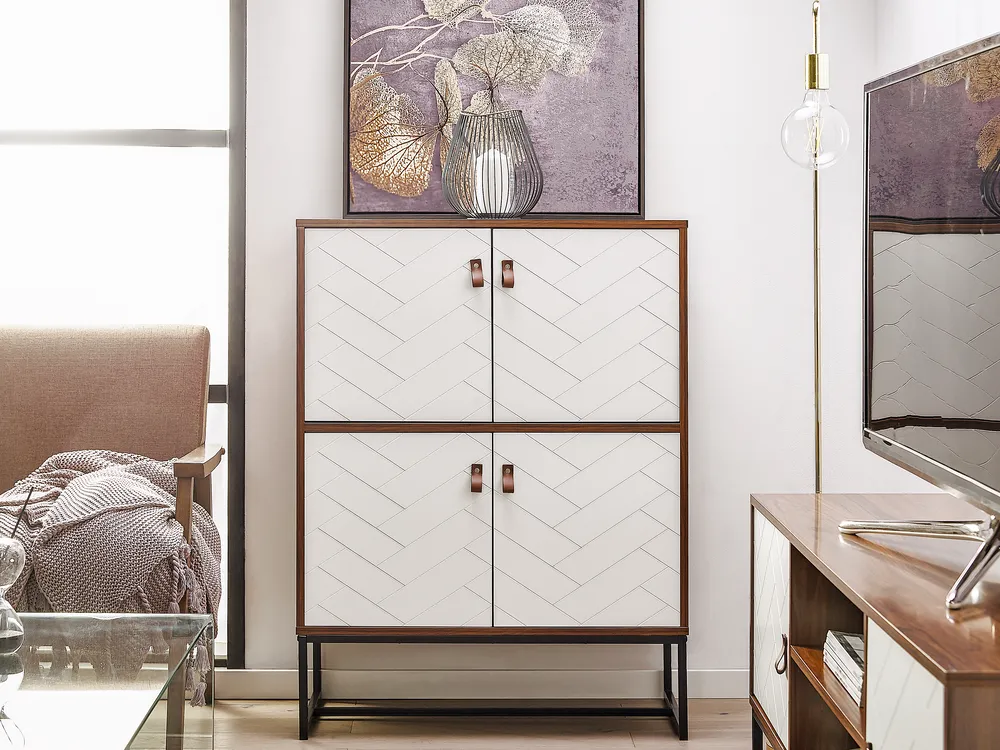 Schrank NUEVA Dunkelbraun / Weiß