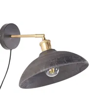 Wandlampe YERALA verstellbar Mangoholz Schwarz_877779