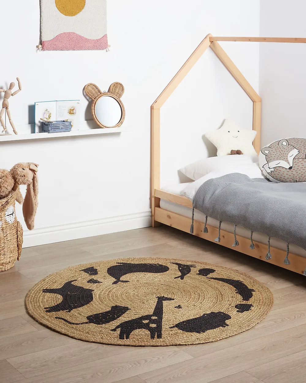 Kinderteppich EARTH Beige ø 120 cm Jute_1184836