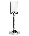 Kerzenständer ABBEVILLE 41 cm Glas Silber