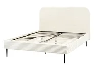 Bett mit Lattenrost Cord FLAYAT 140 x 200 cm Cremeweiß_967644