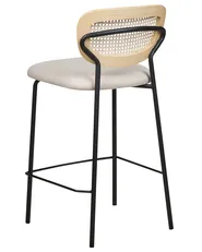 Set of 2 Bar Chairs MAYETTA Rattan Light Beige_885359