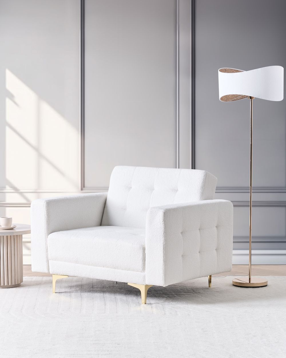 Armchair ABERDEEN Boucle Off-White