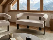 Sofa Set ILBRO Bouclé Dunkelbraun / Beige_1061192
