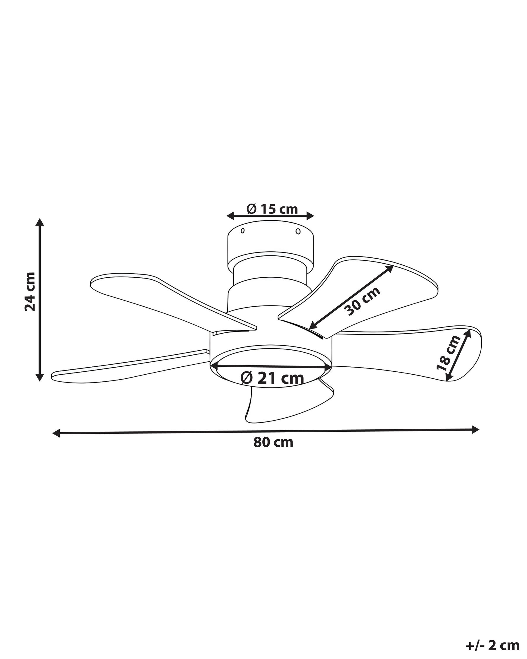 Ventilateur de plafond avec lampe BIVENS Avec télécommande LED Beige clair_1133277