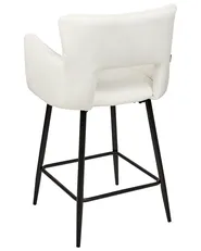 Set of 2 Bar Chairs SANILAC Velvet White_912667