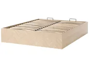 Bett mit Stauraum ohne Kopfteil ETEL Hellbraun 160 x 200 cm_1047567