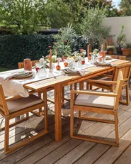 Ausziehbarer Gartentisch CESANA 180/240 cm 100 cm Akazienholz Hellbraun_1017667