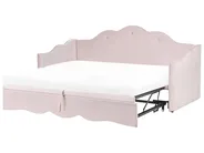 Ausziehbett Samtstoff LORETTE 90 x 200 cm Pastellrosa_1080957