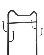 Coat Stand ROUSSILION with Shelf with Wheels Black_1084977