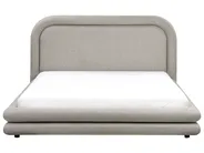 Bed Faux Linen LAVARDENS 160 x 200 cm (EU King Size) Taupe_970937