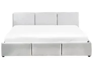Bett mit Stauraum BOUSSE Samtstoff Hellgrau 180 x 200 cm_862571