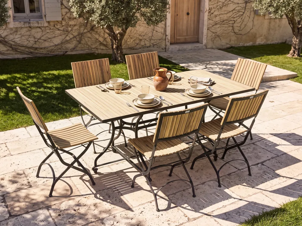 Gartentisch LASCARI 160 cm 90 cm Akazienholz Hellbraun